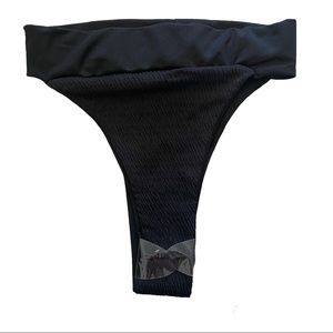 PrettyLittleThing Black Crinkle High Waisted Swimsuit Bottoms